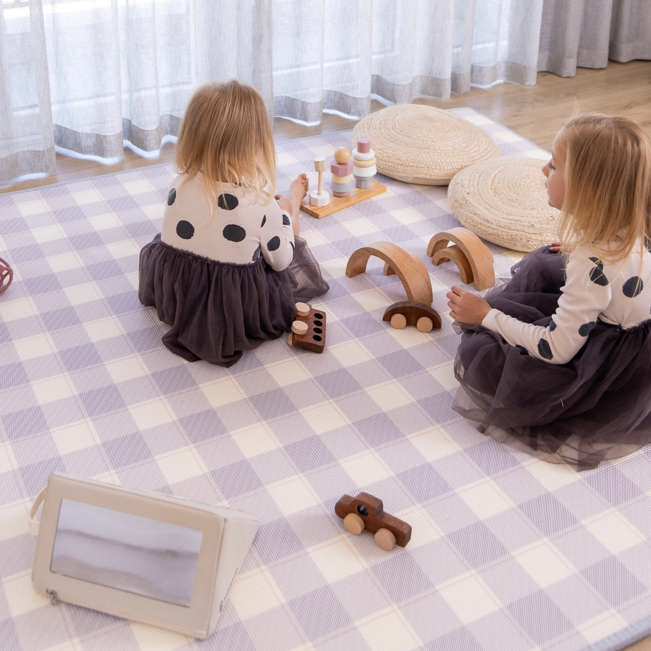 Gingham Lavender/ In The Clouds Pink Play Mat