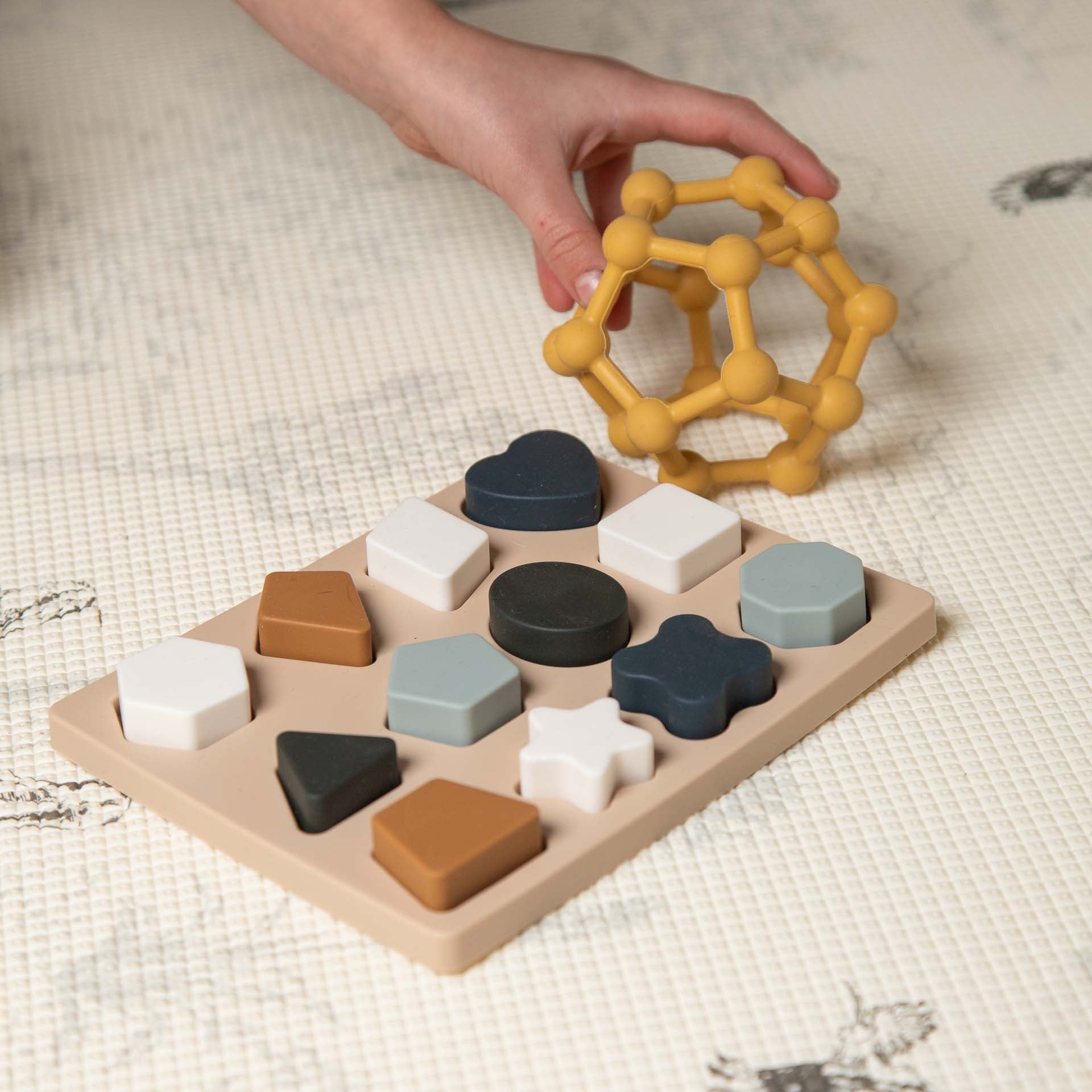 Silicone Puzzle & Ball Set - Blue