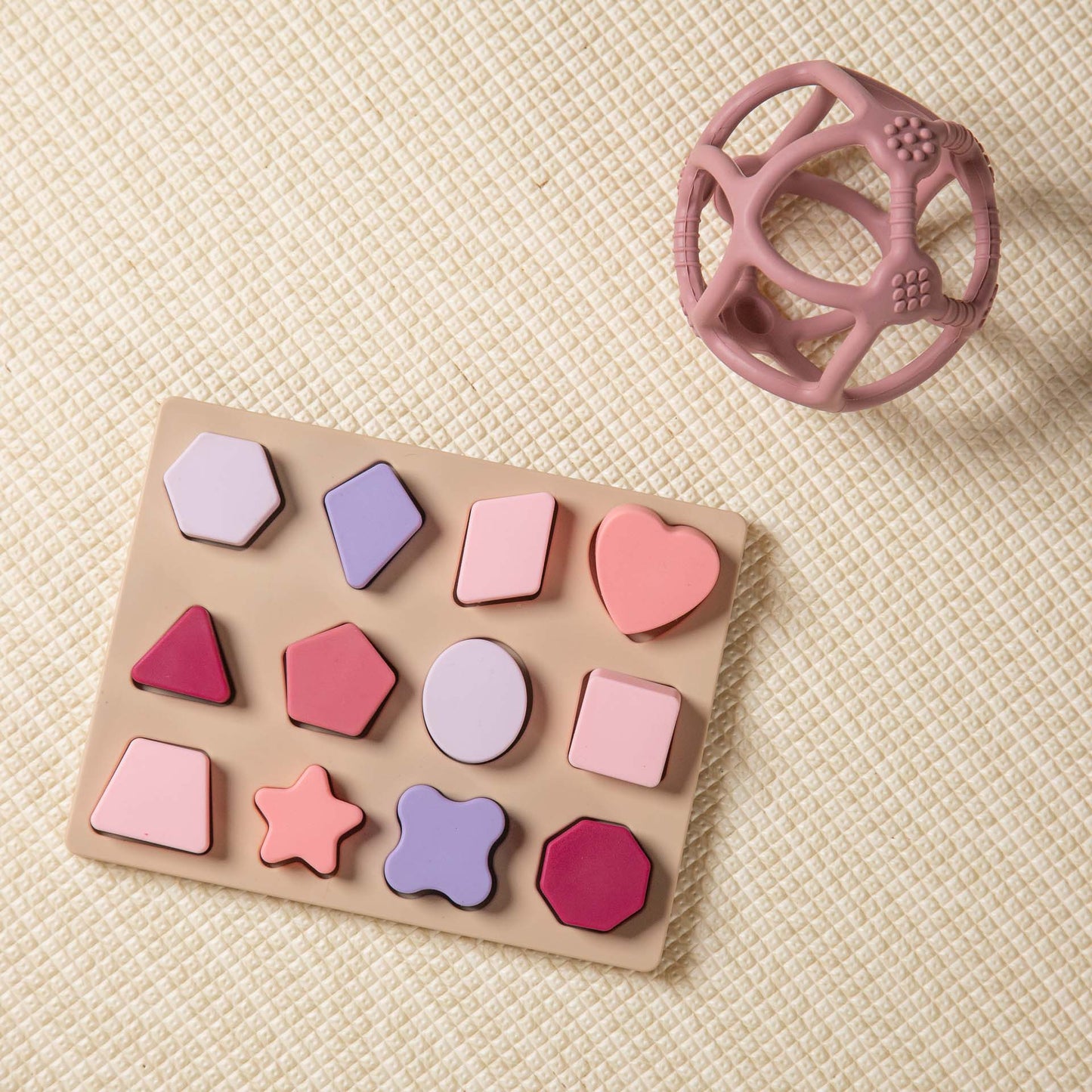 Silicone Puzzle & Ball Set -Pink