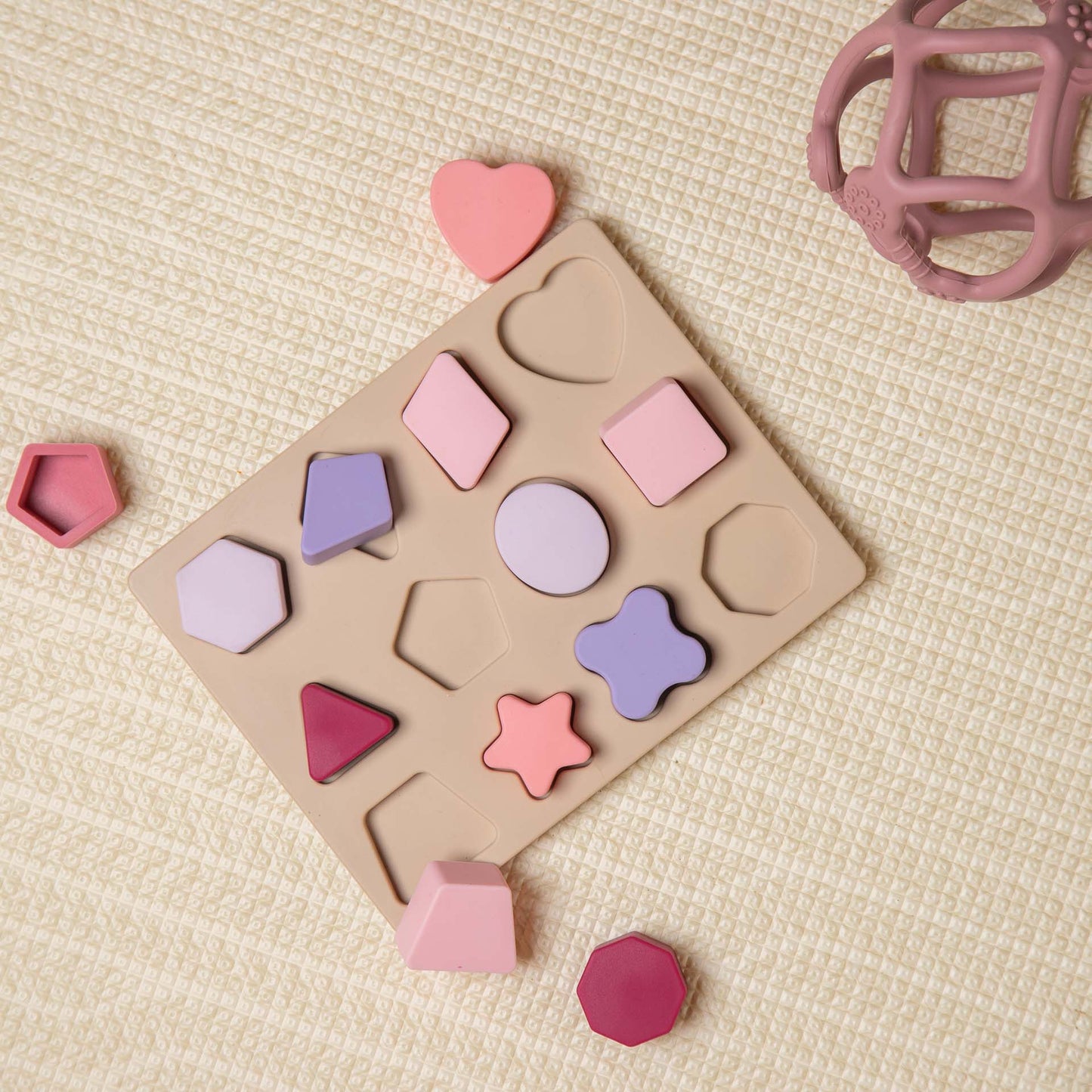 Silicone Puzzle & Ball Set -Pink