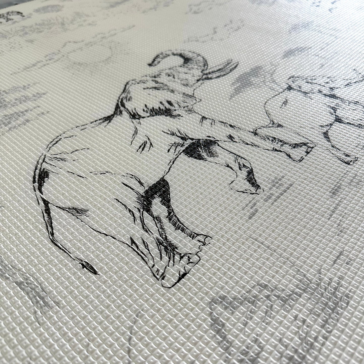 Gingham Lavender/ Safari Toile Play Mat (Large)
