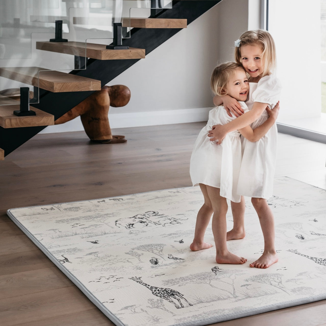 Gingham Lavender/ Safari Toile Play Mat