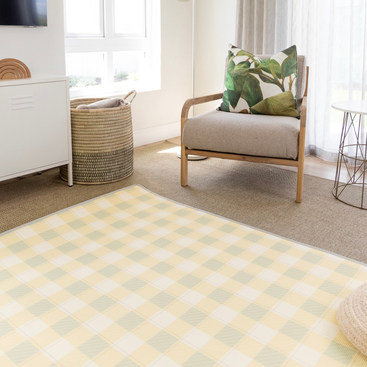 Gingham Lemon Lime/ Dune Play mat