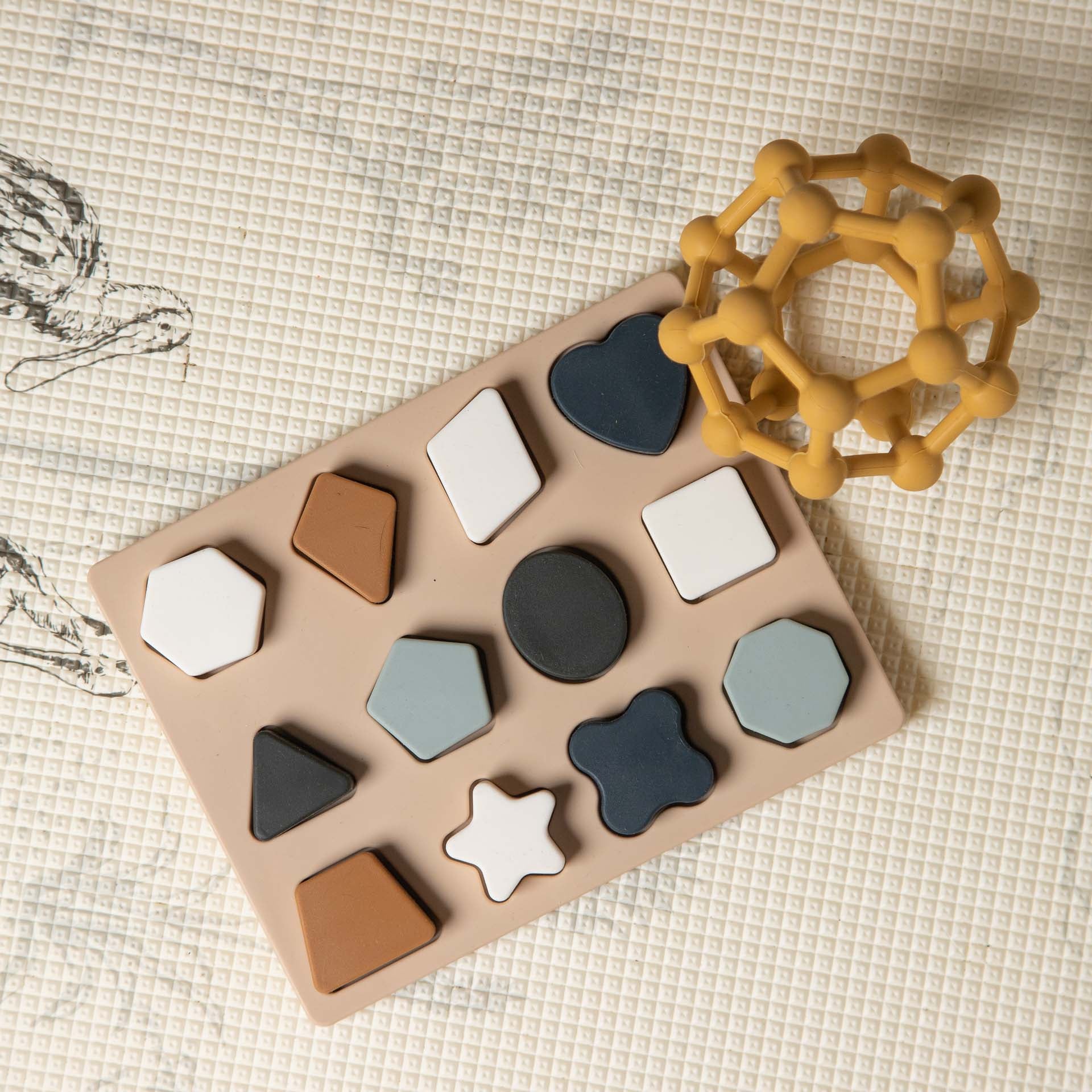 Silicone Puzzle & Ball Set - Blue