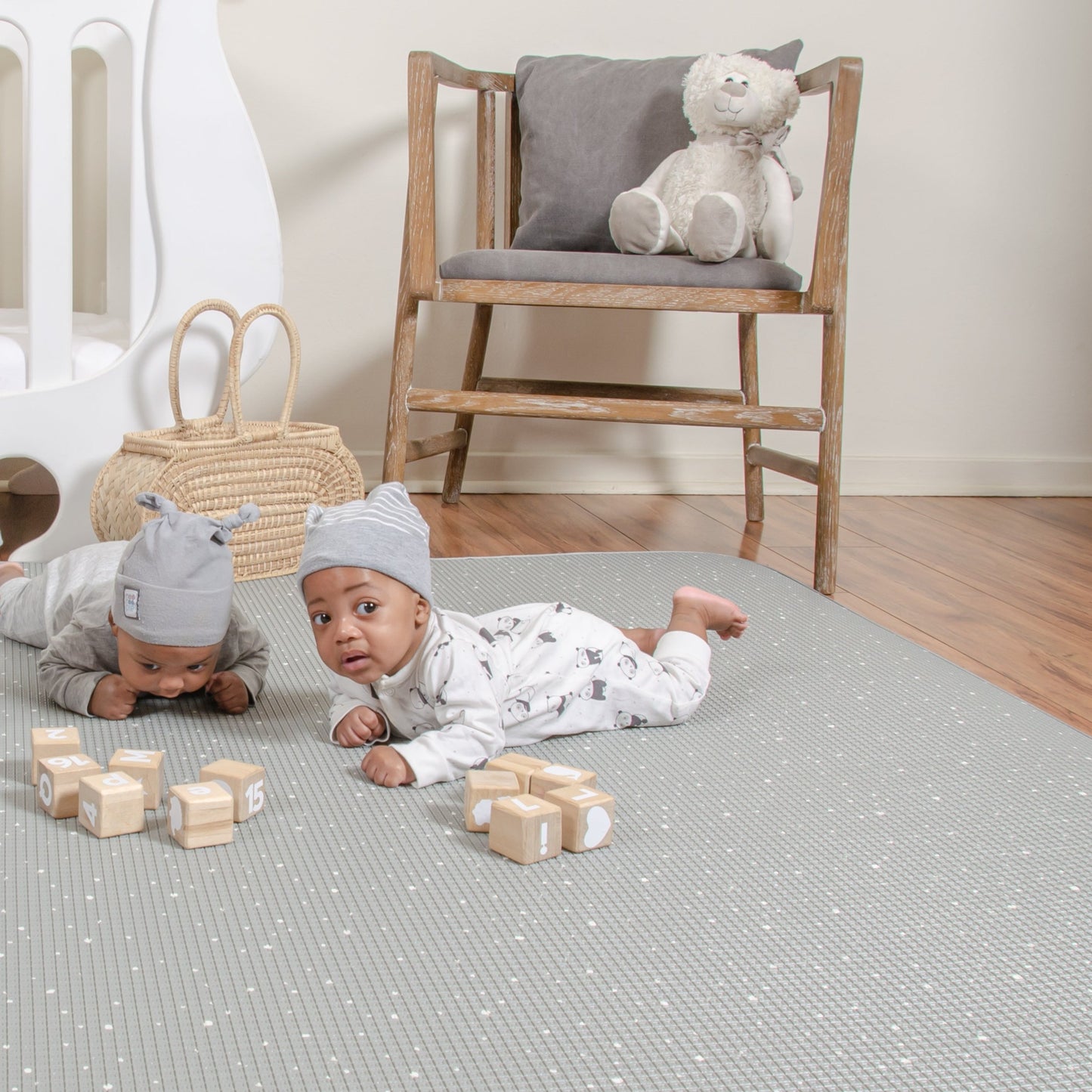 Pre-Order: Floral / Grey Speckled Play Mat