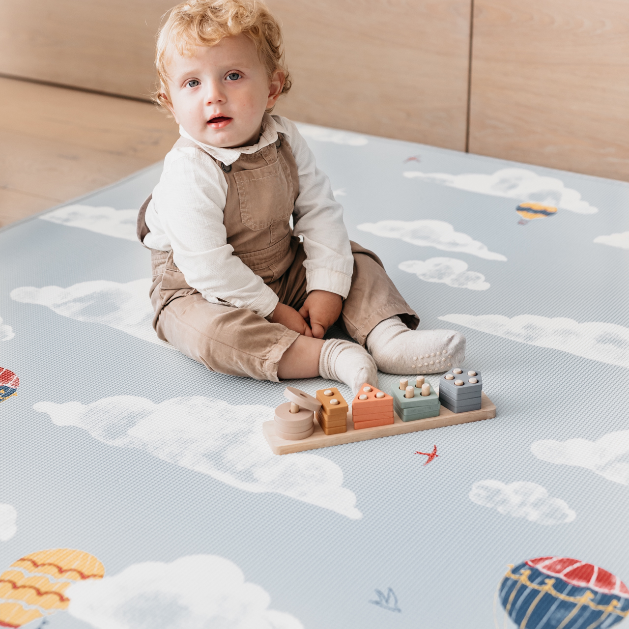 Moonlight Geo/ In The Clouds Blue Play Mat (Small)