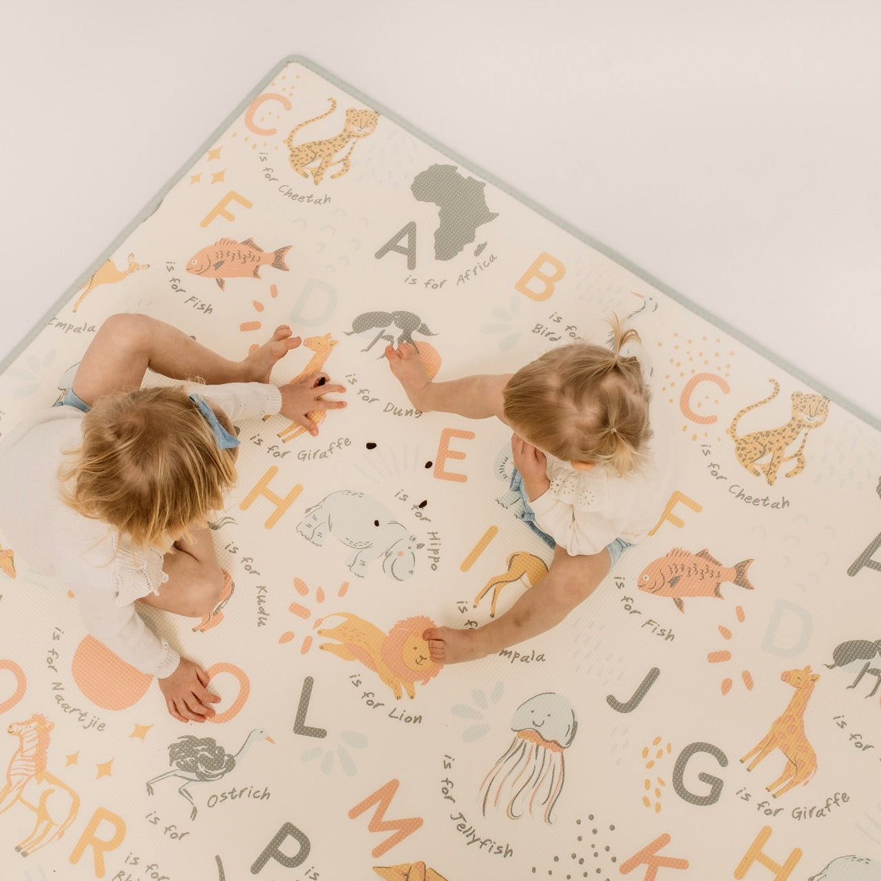 PRE-ORDER: Gingham Stone/ ABC Africa Play Mat (Small)