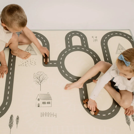 Car Track/ Solid Grey Play Mat